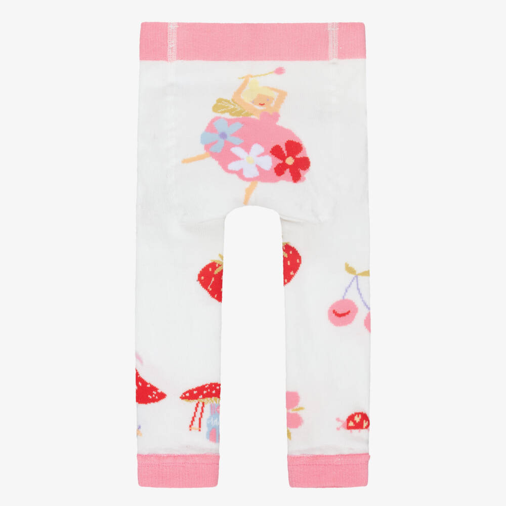 Powell Craft-Girls White & Pink Fairy Print Leggings | Childrensalon