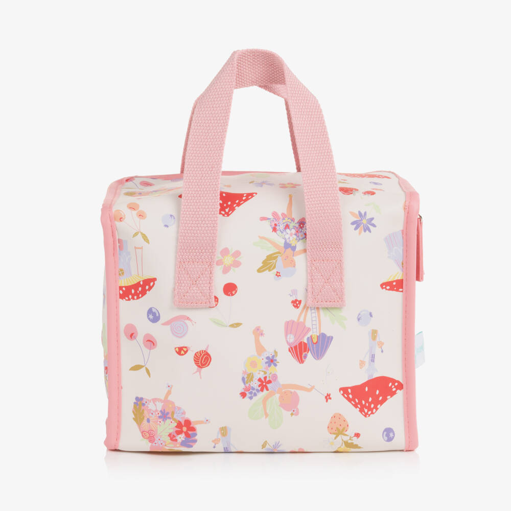 Powell Craft-Girls White & Pink Fairy Print Lunch Bag (21cm) | Childrensalon