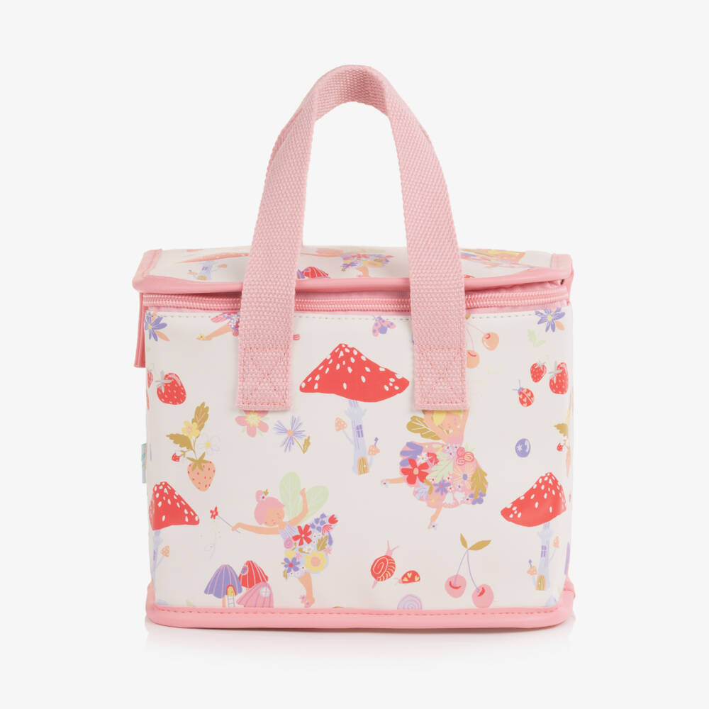 Powell Craft-Girls White & Pink Fairy Print Lunch Bag (21cm) | Childrensalon