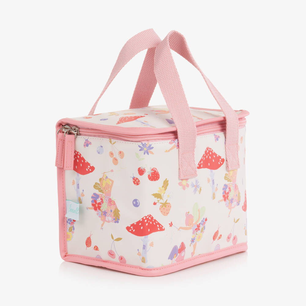 Powell Craft-Girls White & Pink Fairy Print Lunch Bag (21cm) | Childrensalon