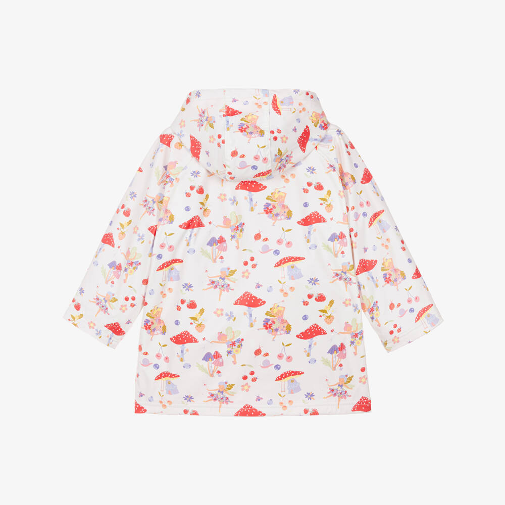 Powell Craft-Girls White & Pink Fairy Print Raincoat | Childrensalon
