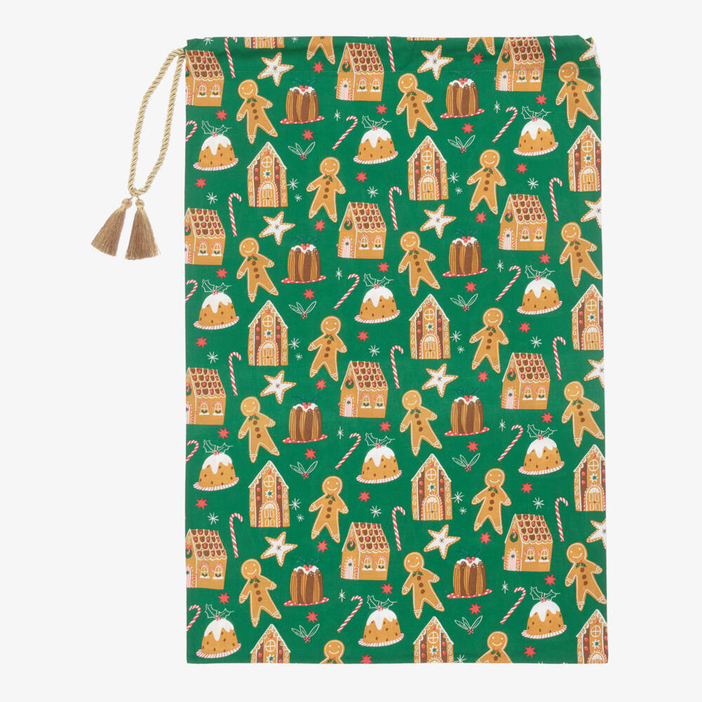 Powell Craft-Рождественский мешок зеленый с пряниками (75см) | Childrensalon