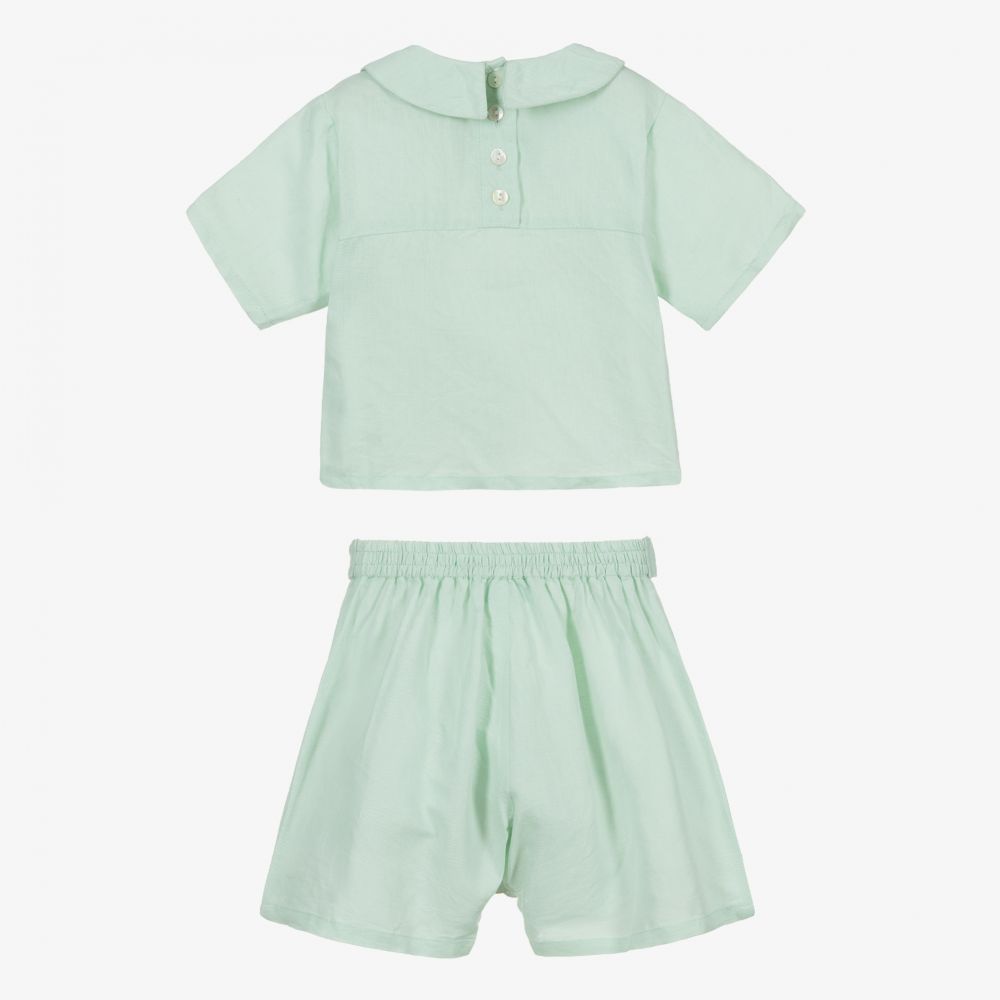 Powell Craft-Зеленый комплект из льна с шортами | Childrensalon