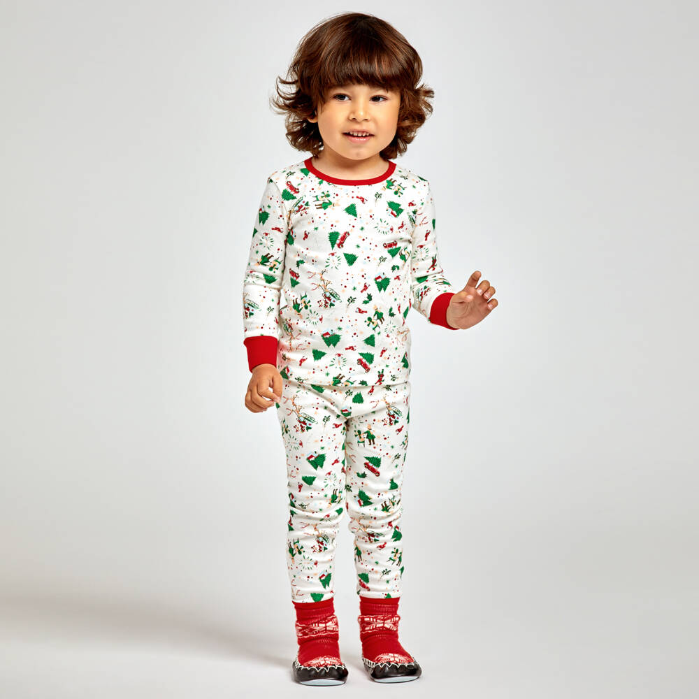 Powell Craft-Ivory Cotton Christmas Pyjamas | Childrensalon