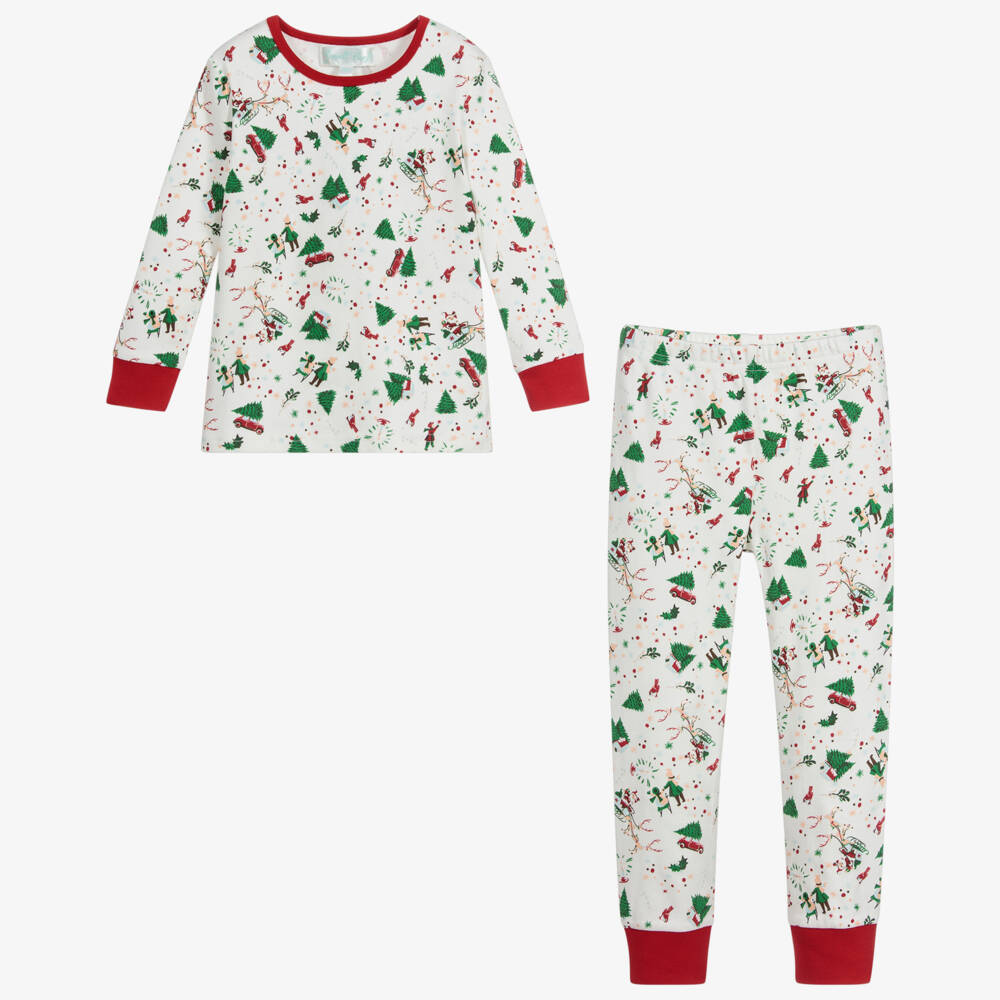 Powell Craft-Ivory Cotton Christmas Pyjamas | Childrensalon