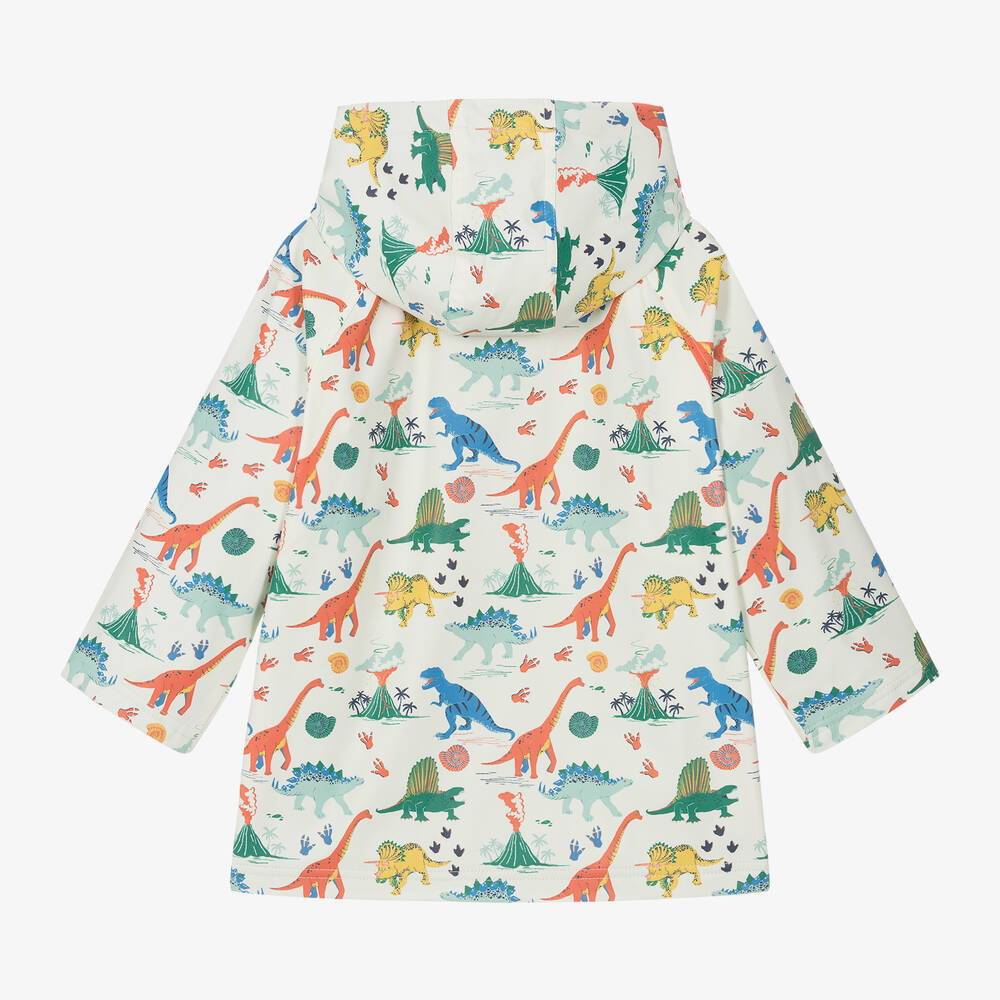 Powell Craft-Ivory Dinosaur Print Raincoat | Childrensalon