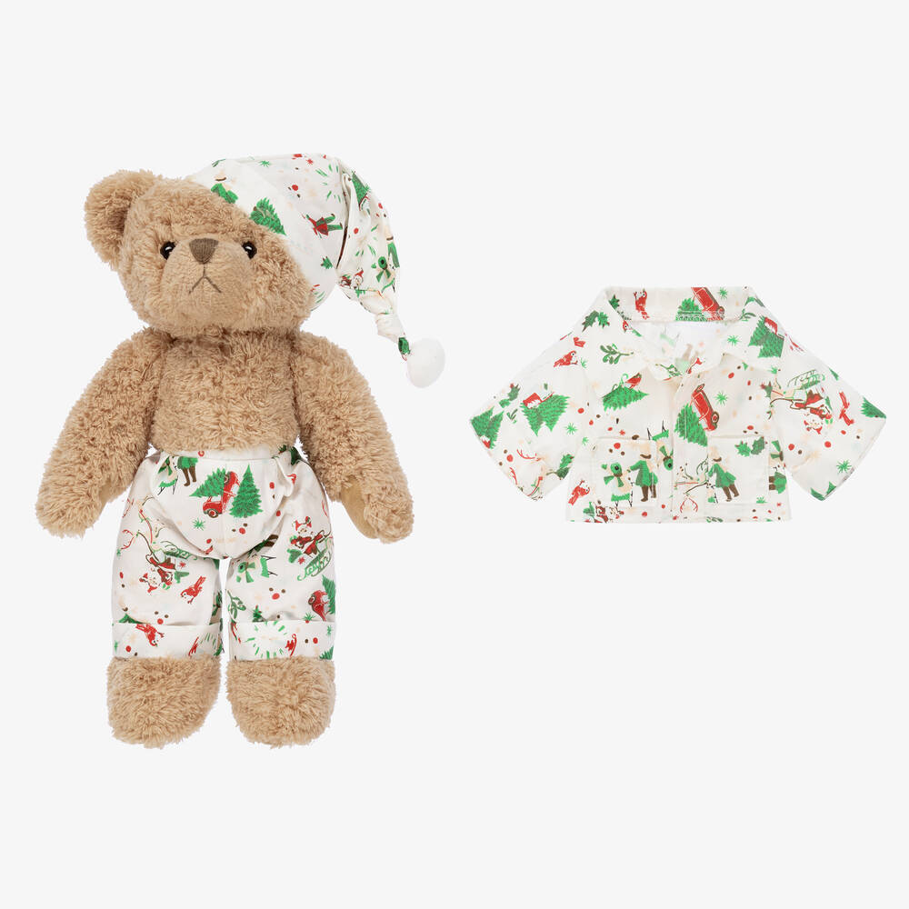 Powell Craft-Ivory Festive Pyjama Teddy Bear (34cm) | Childrensalon