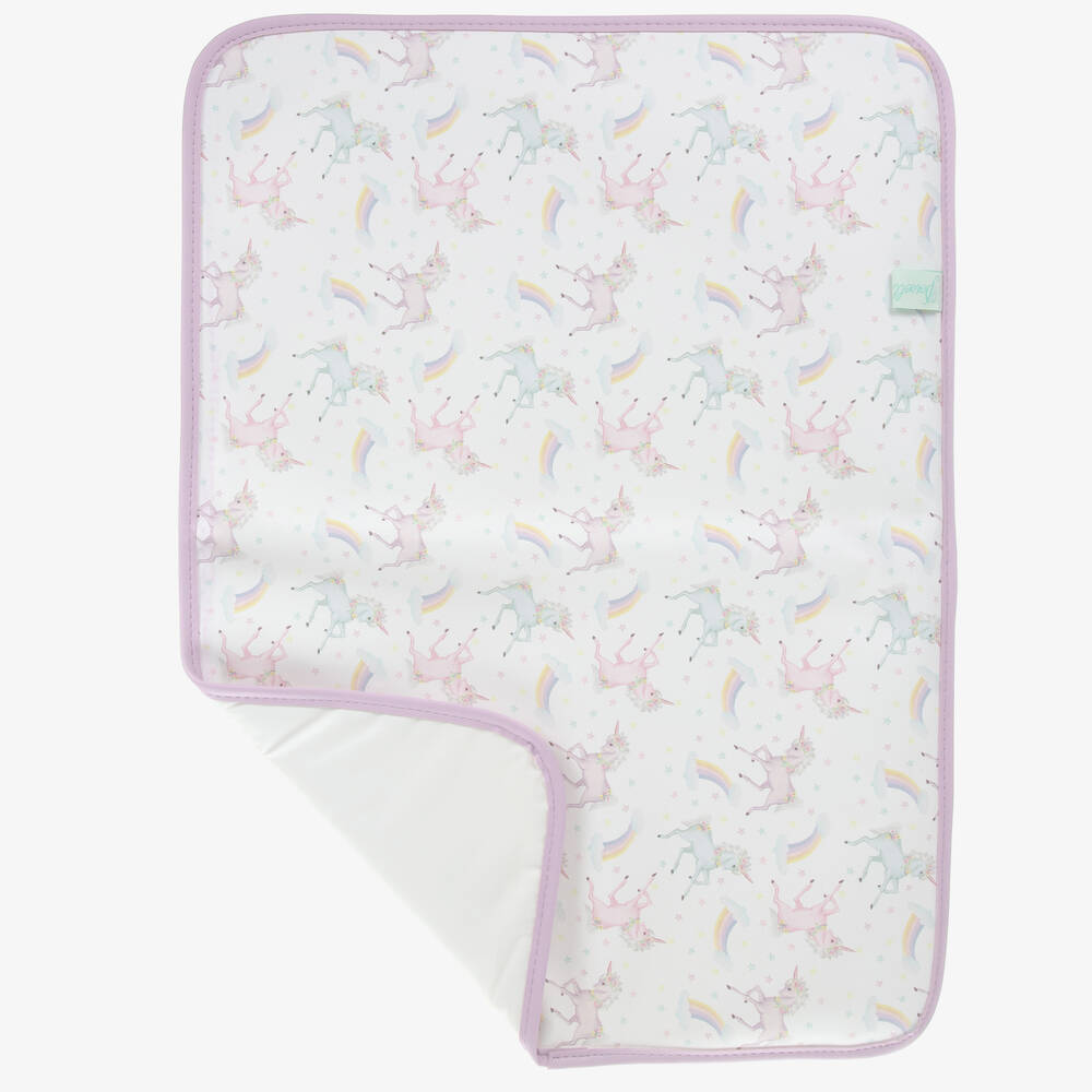 Powell Craft-Бело-розовая пеленальная сумка с единорогами (39см) | Childrensalon