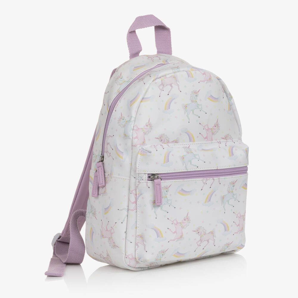 Powell Craft-White & Purple Unicorn Backpack (32cm) | Childrensalon