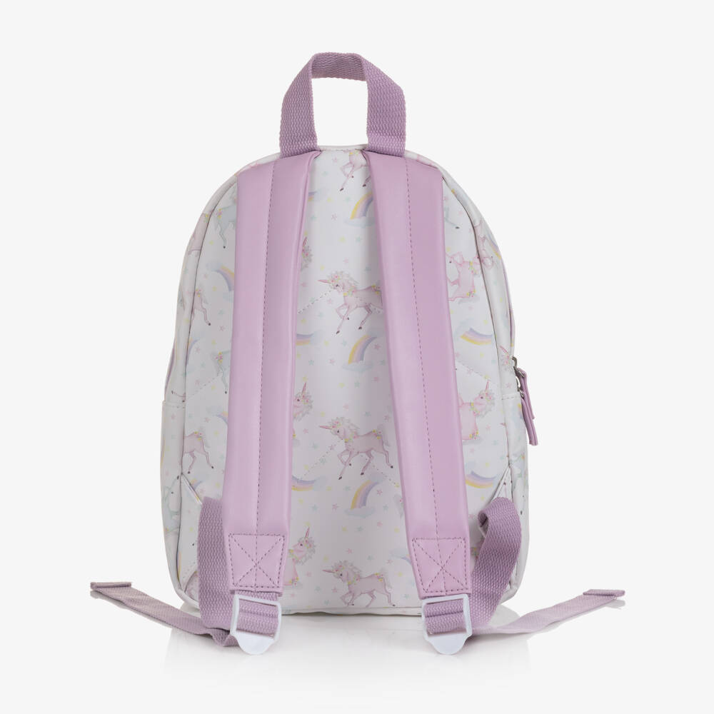 Powell Craft-White & Purple Unicorn Backpack (32cm) | Childrensalon