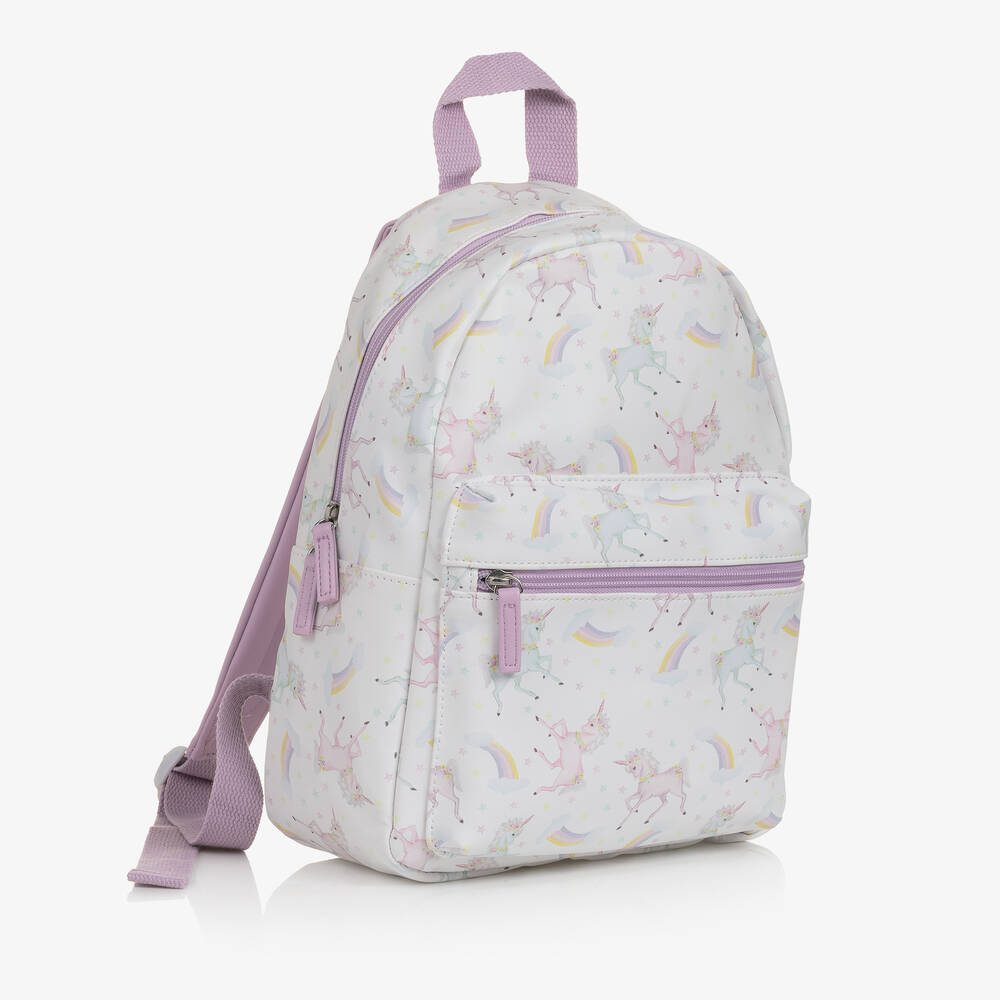 Powell Craft-Бело-фиолетовый рюкзак с единорогами (32см) | Childrensalon