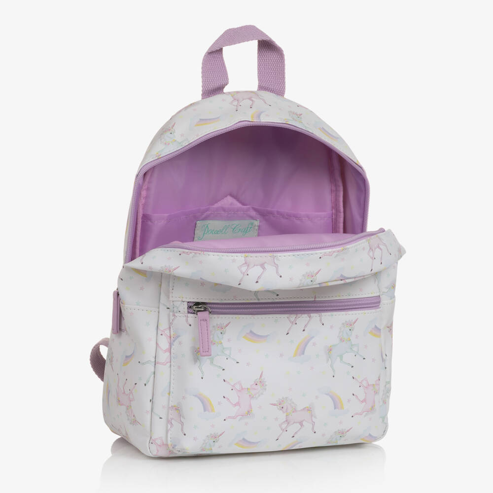 Powell Craft-White & Purple Unicorn Backpack (32cm) | Childrensalon