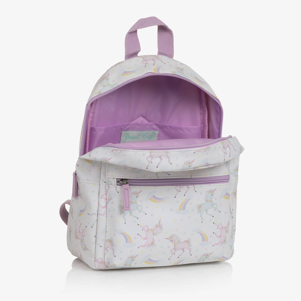 Powell Craft-Бело-фиолетовый рюкзак с единорогами (32см) | Childrensalon