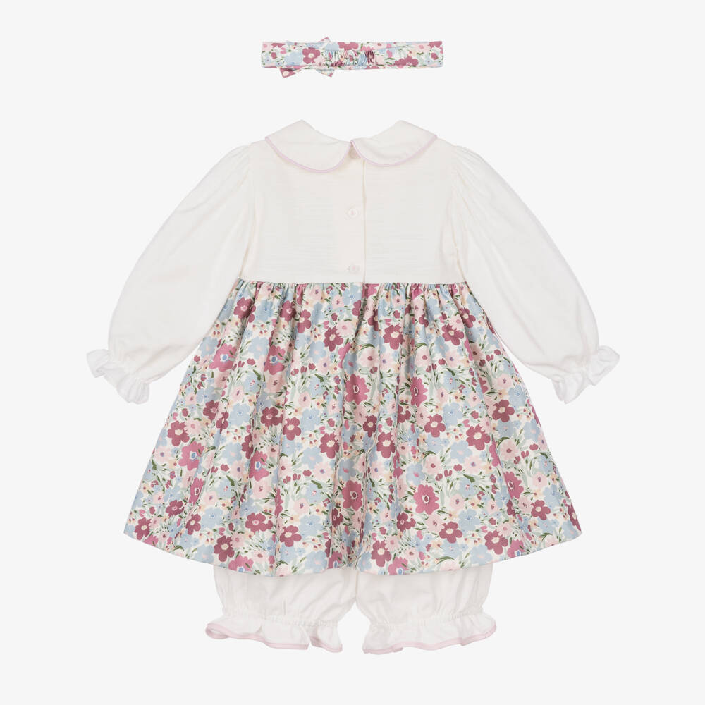 Pretty Originals-Baby Girls Pink Hand-Embroidered Floral Dress Set | Childrensalon