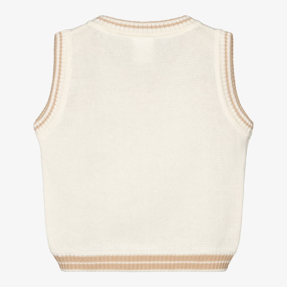 Pretty Originals-Boys Ivory Cotton Top, Slipover & Shorts Set | Childrensalon