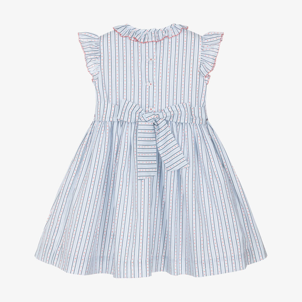 Pretty Originals-Платье хлопковое в сине-белую полоску для девочек | Childrensalon