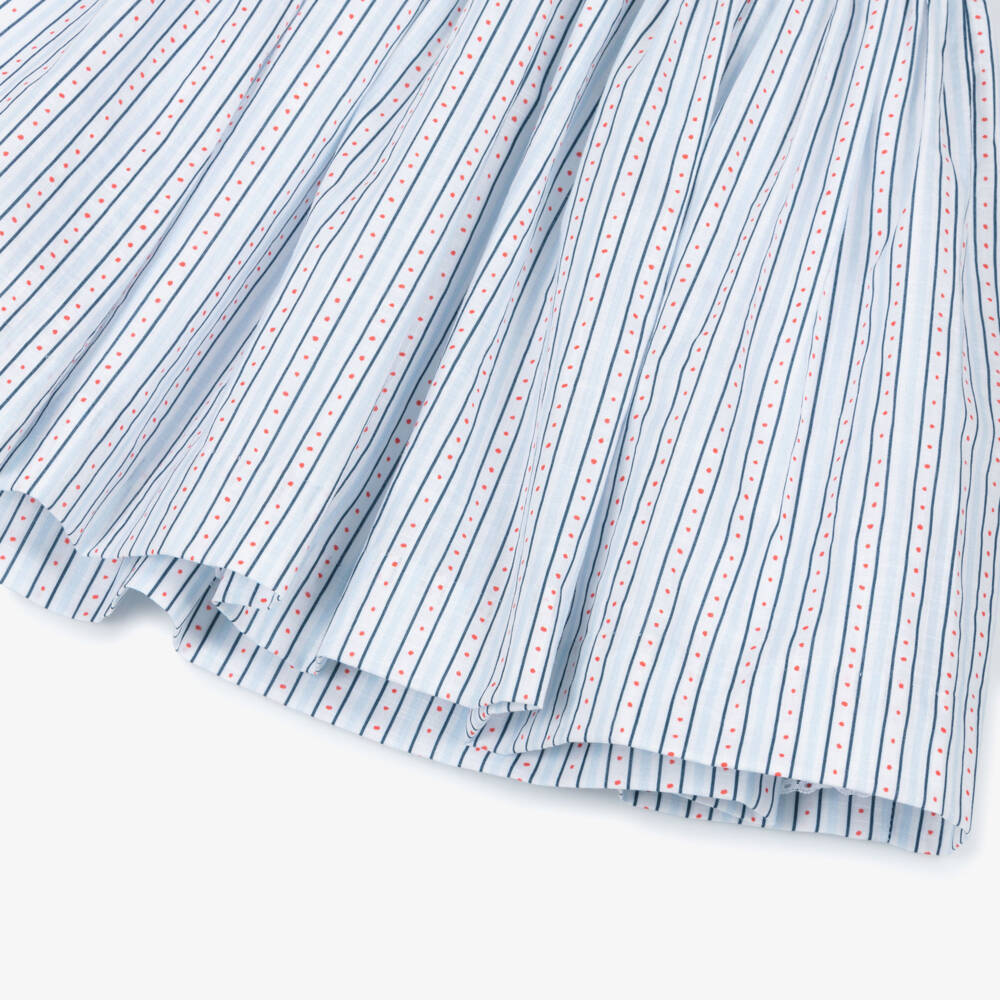 Pretty Originals-Платье хлопковое в сине-белую полоску для девочек | Childrensalon