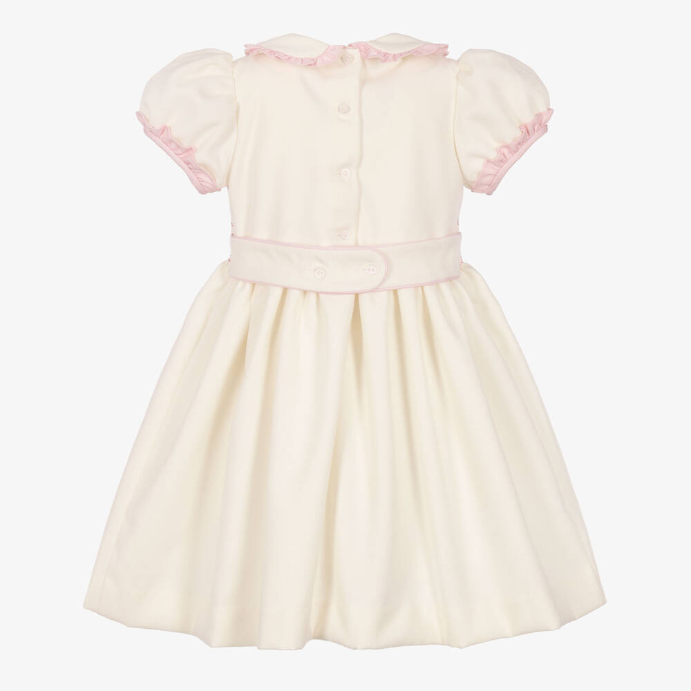 Pretty Originals-Girls Cream & Pink Hand-Smocked Dress | Childrensalon