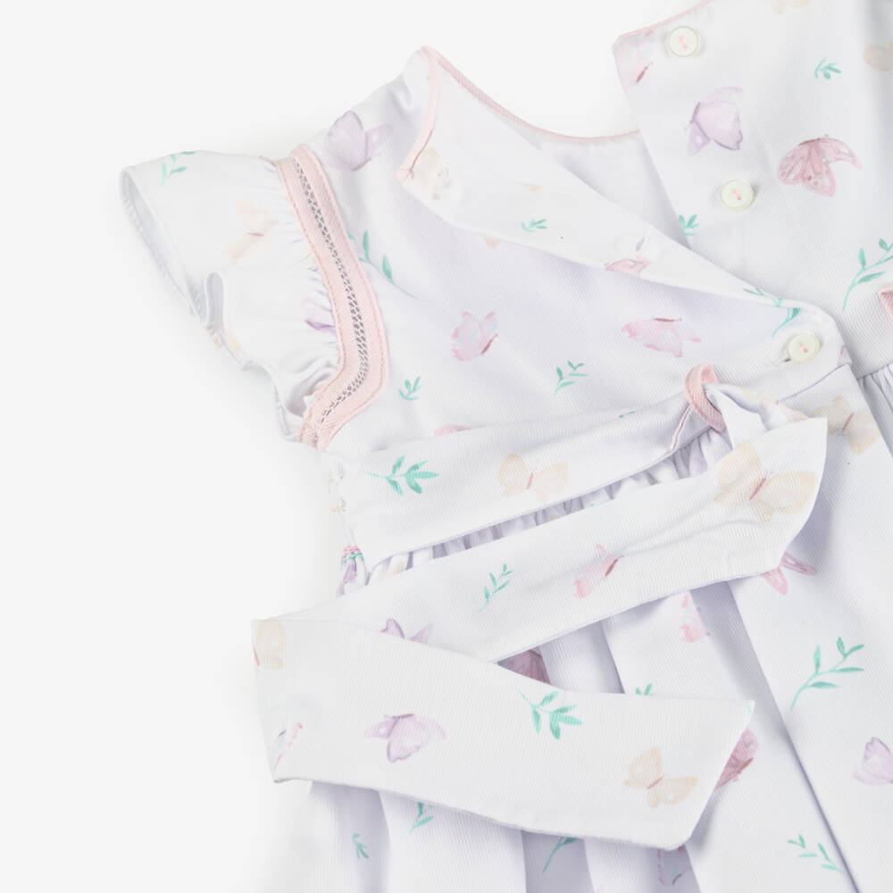 Pretty Originals-Girls Lilac Hand-Smocked Butterfly Dress & Headband Set | Childrensalon