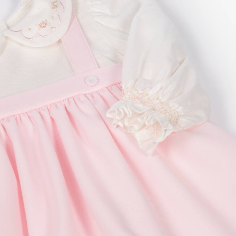 Pretty Originals-Girls Pink & Off-White Dress Set with Headband | Childrensalon