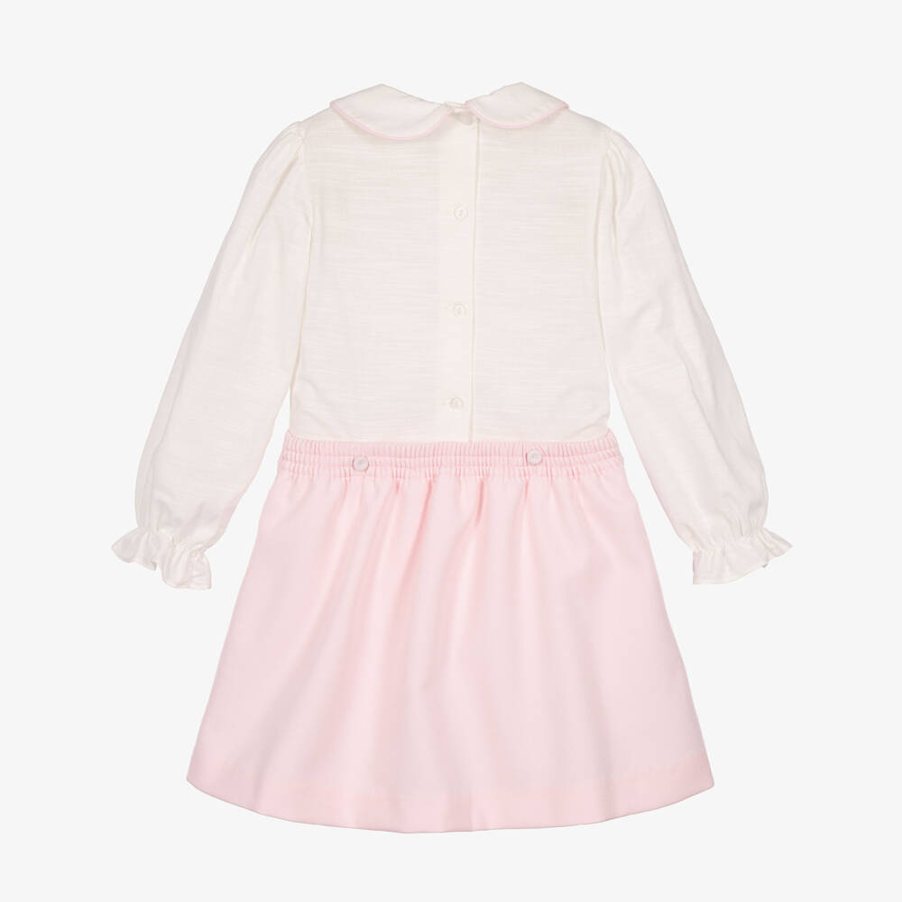 Pretty Originals-Girls Pink & Off-White Pleated Skirt Set | Childrensalon