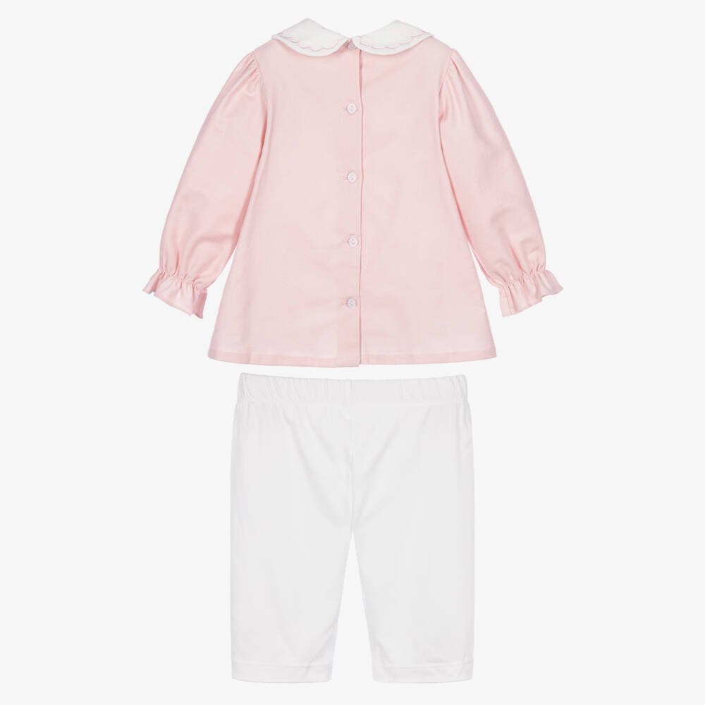 Pretty Originals-Girls Pink & White Leggings Set | Childrensalon