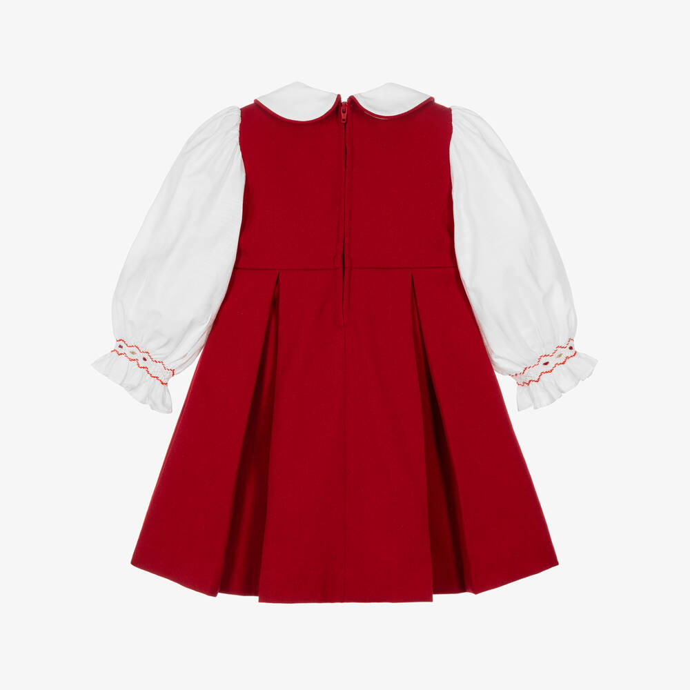 Pretty Originals-Girls Red Dress with Hand-Embroidered Details | Childrensalon