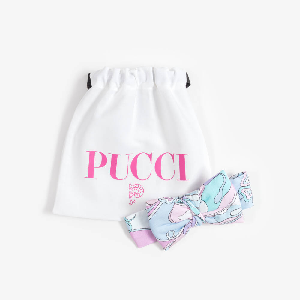PUCCI-Baby Girls Lavender & Pink Orchidee Headband with Bow | Childrensalon