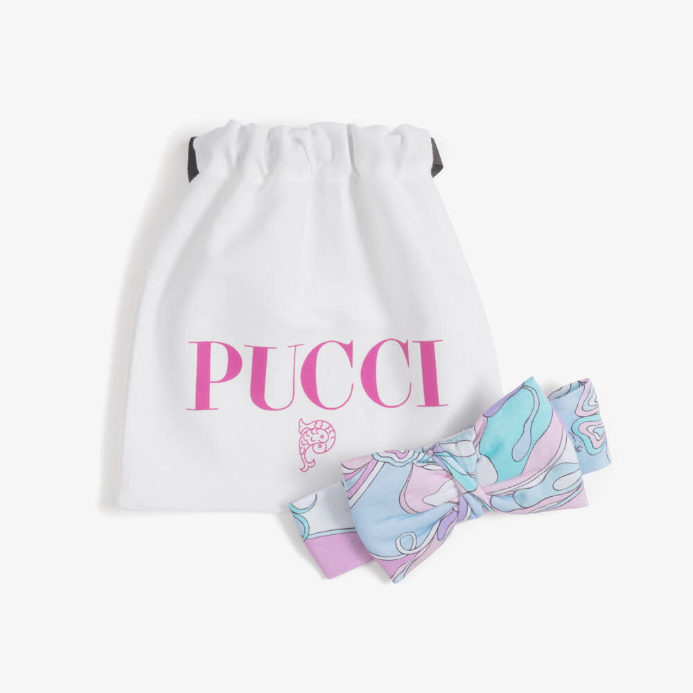 PUCCI-Baby Girls Lilac & Pink Orchidee Headband with Bow | Childrensalon