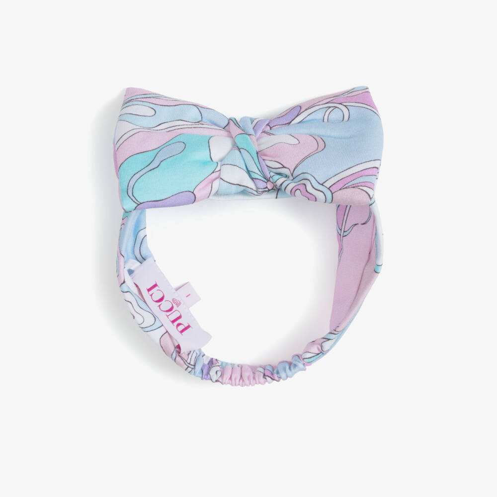 PUCCI-Baby Girls Lilac & Pink Orchidee Headband with Bow | Childrensalon
