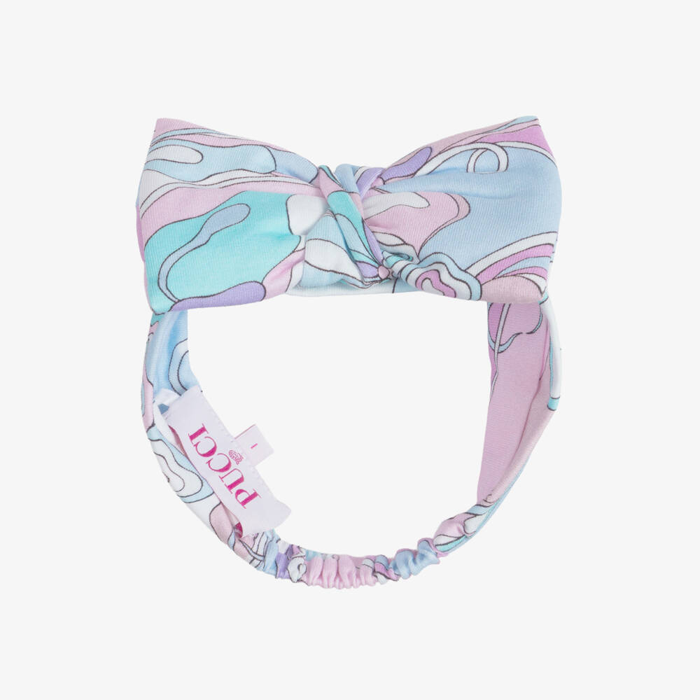 PUCCI-Baby Girls Lilac & Pink Orchidee Headband with Bow | Childrensalon
