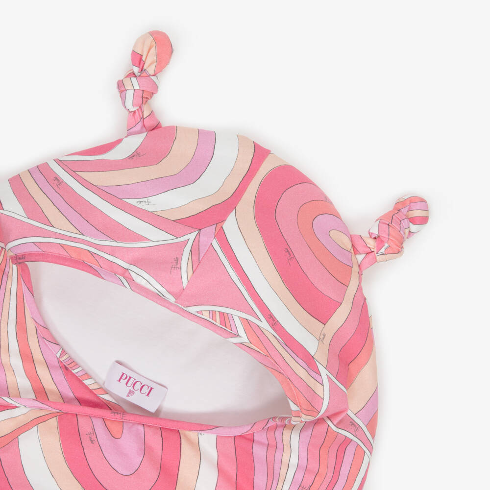 PUCCI-Baby Girls Pink Cotton Iride Print Nest (75cm) | Childrensalon