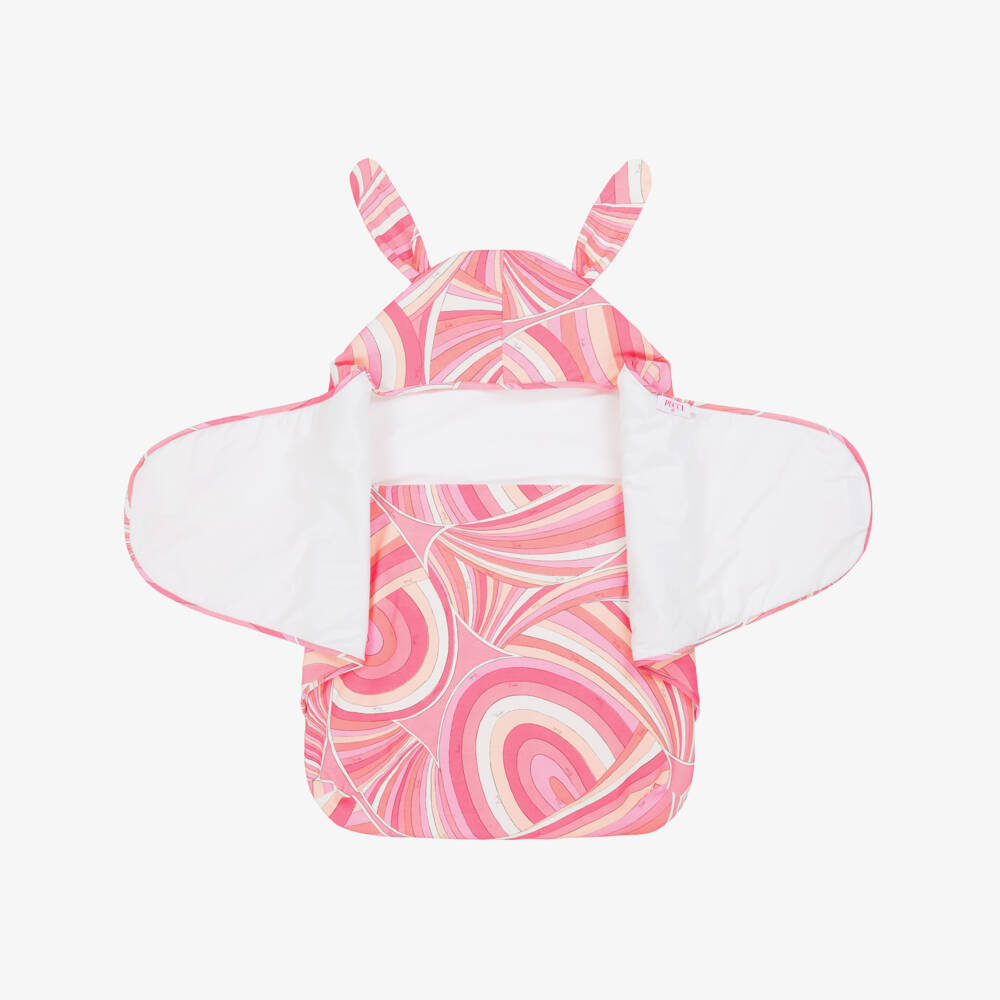 PUCCI-Baby Girls Pink Cotton Iride Print Nest (75cm) | Childrensalon