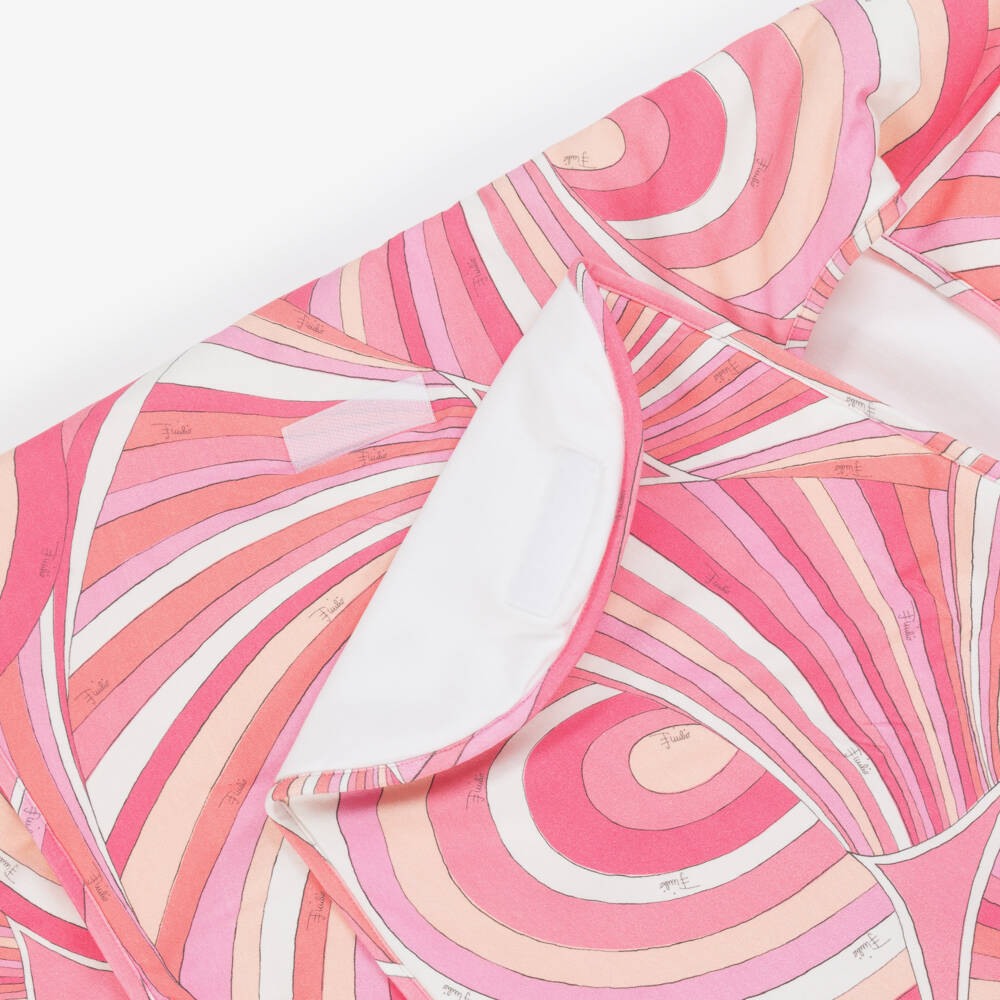 PUCCI-Baby Girls Pink Cotton Iride Print Nest (75cm) | Childrensalon