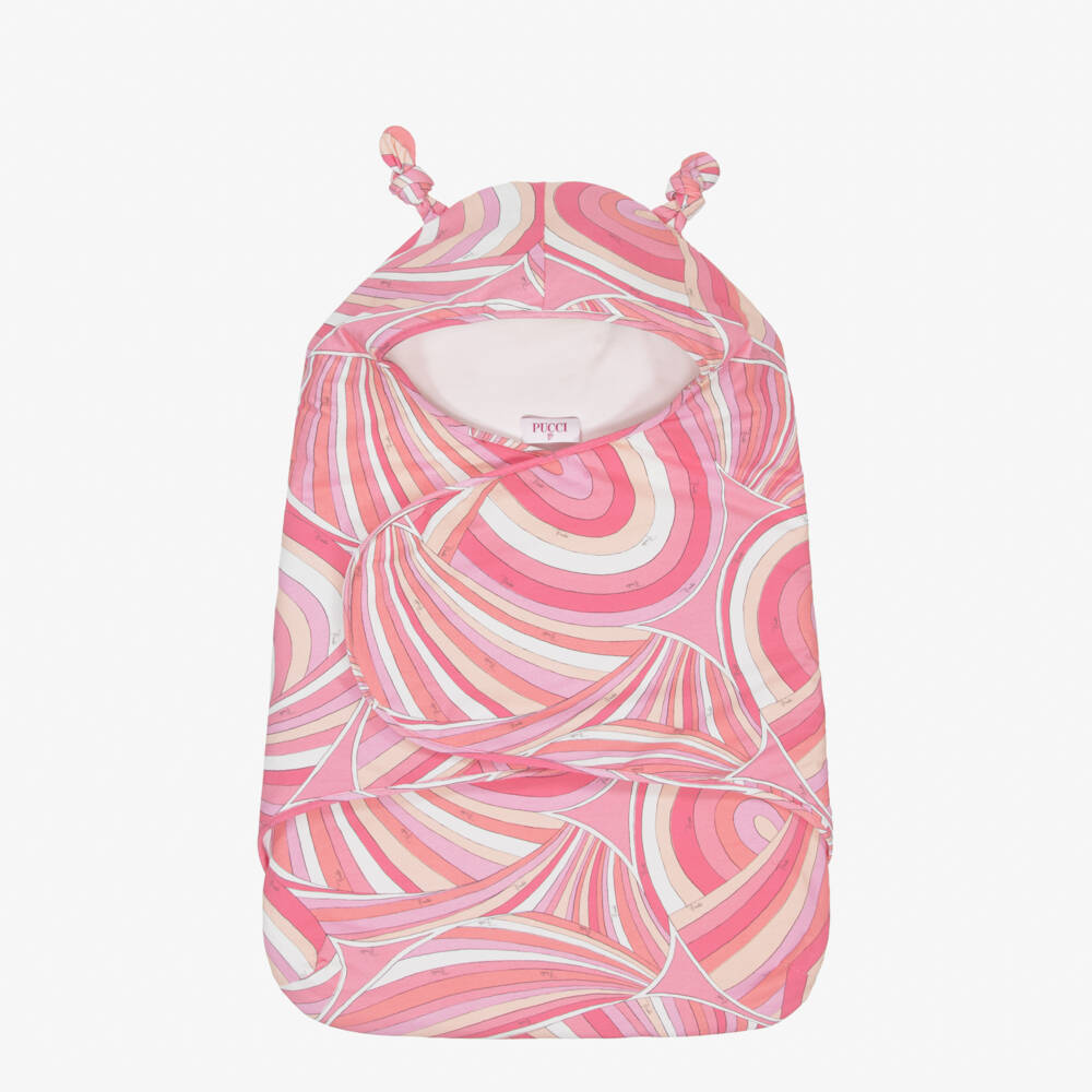 PUCCI-Baby Girls Pink Cotton Iride Print Nest (75cm) | Childrensalon