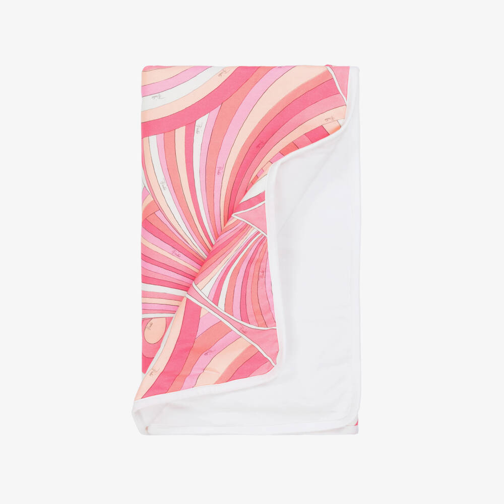 PUCCI-Baby Girls Pink Cotton Iride Print Padded Blanket (86cm) | Childrensalon