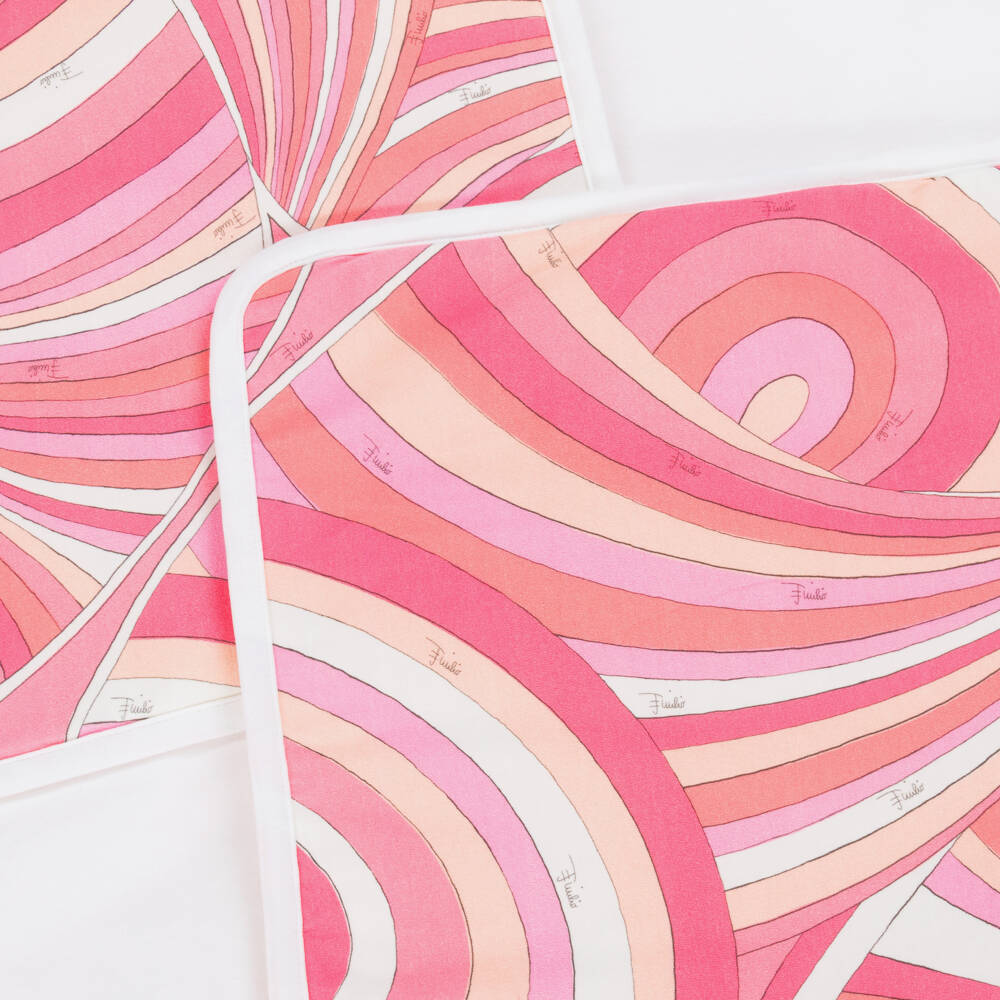 PUCCI-Baby Girls Pink Cotton Iride Print Padded Blanket (86cm) | Childrensalon