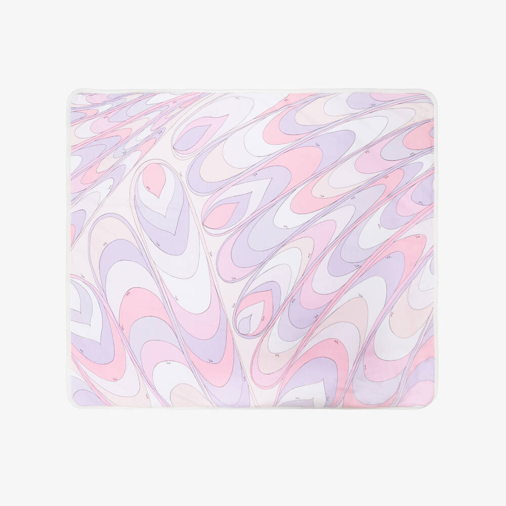 PUCCI-بطانية بطبعة Onde لون زهري وبنفسجي ليلاك للبنات (89 سم) | Childrensalon