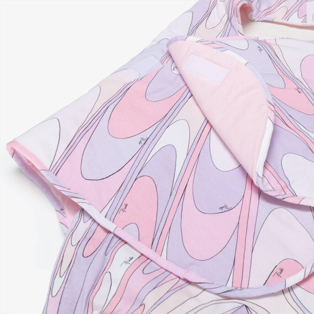 PUCCI-Baby Girls Pink & Lilac Purple Onde Print Nest (74cm) | Childrensalon