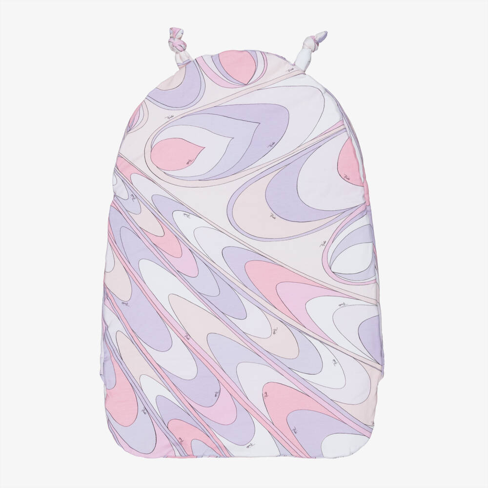 PUCCI-Baby Girls Pink & Lilac Purple Onde Print Nest (74cm) | Childrensalon