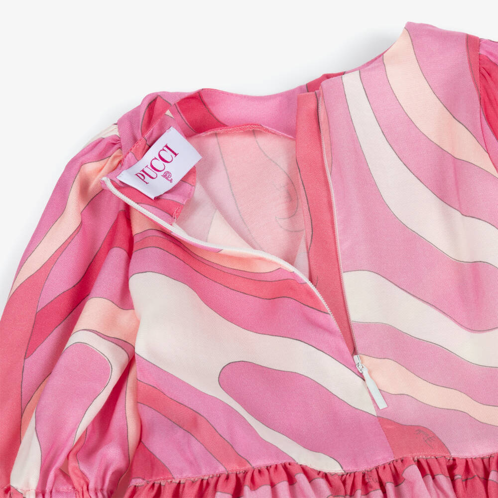 PUCCI-Baby Girls Pink Long Sleeve Iride Print Dress | Childrensalon
