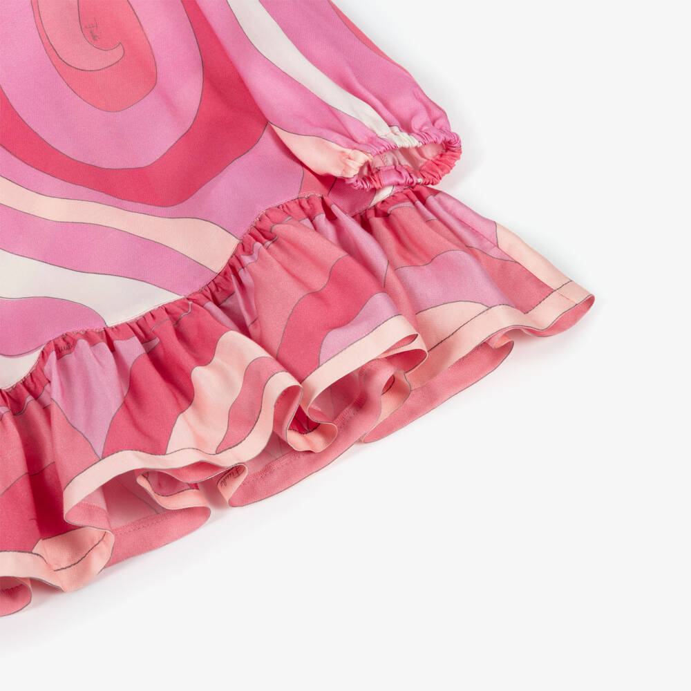 PUCCI-Baby Girls Pink Long Sleeve Iride Print Dress | Childrensalon