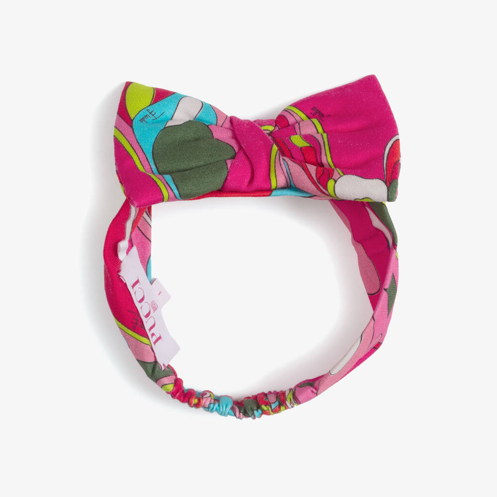 PUCCI-Baby Girls Pink Orchidee Headband with Bow | Childrensalon