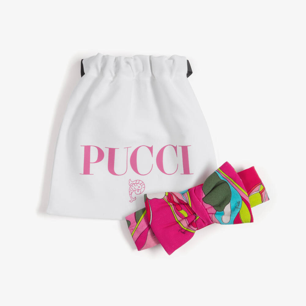 PUCCI-Baby Girls Pink Orchidee Headband with Bow | Childrensalon