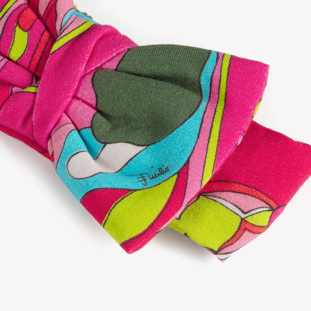 PUCCI-Baby Girls Pink Orchidee Headband with Bow | Childrensalon