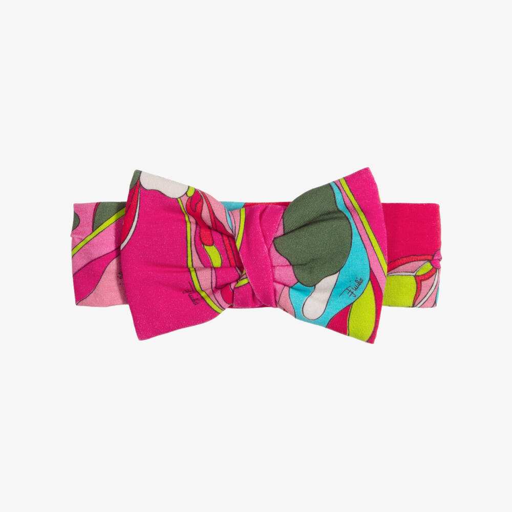 PUCCI-Baby Girls Pink Orchidee Headband with Bow | Childrensalon