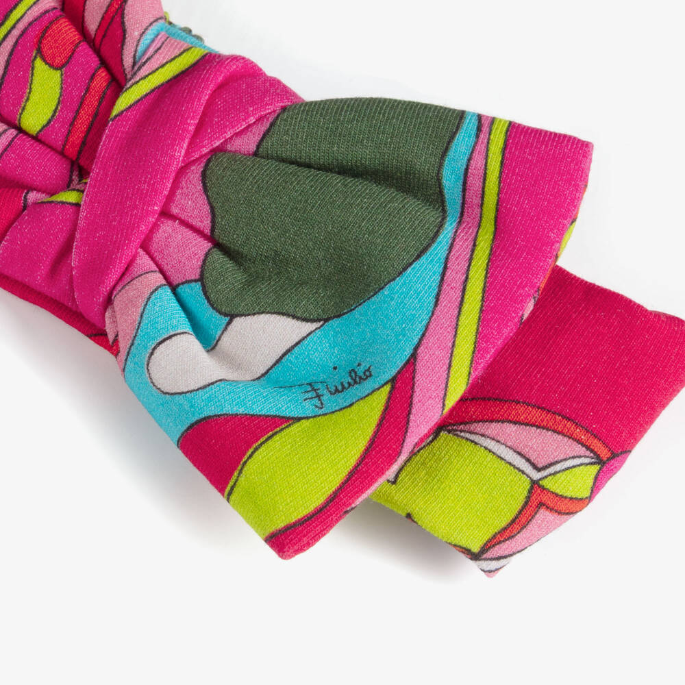 PUCCI-Baby Girls Pink Orchidee Headband with Bow | Childrensalon