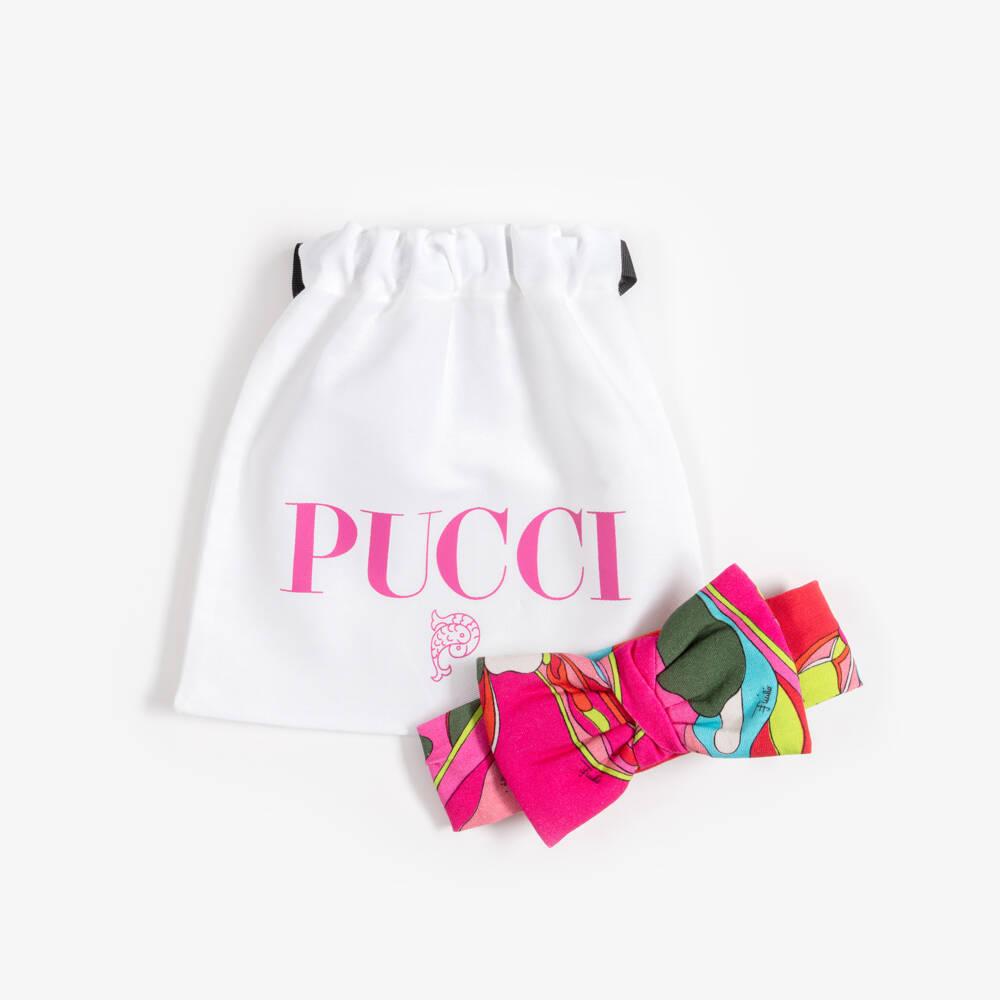 PUCCI-Baby Girls Pink Orchidee Headband with Bow | Childrensalon