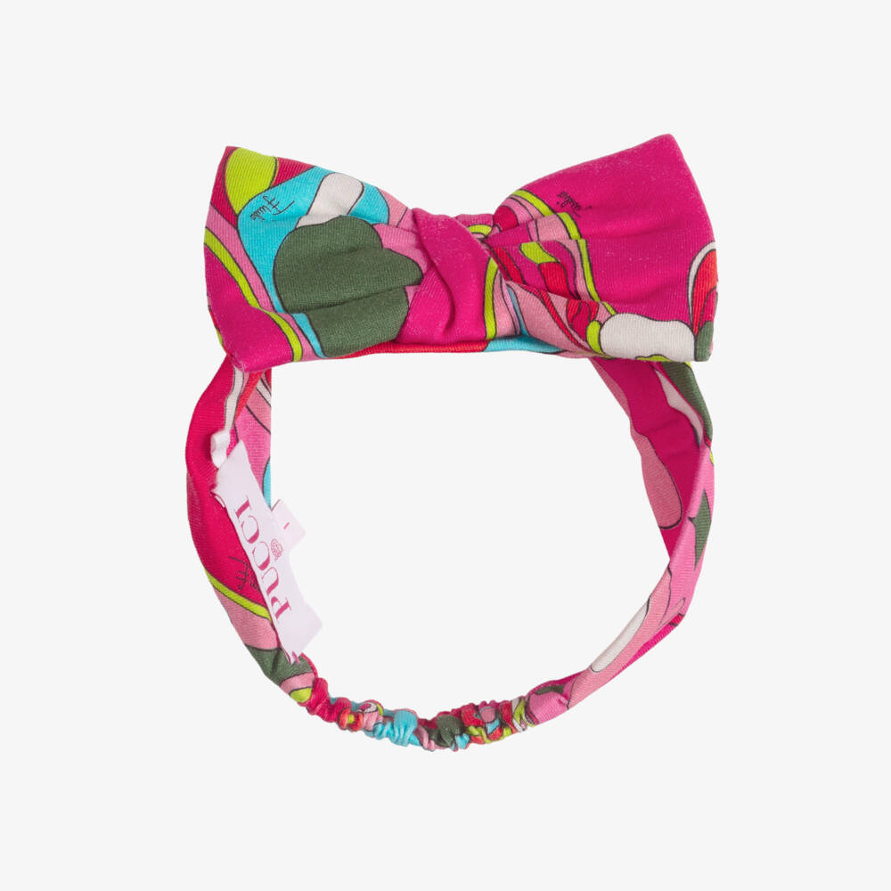 PUCCI-Baby Girls Pink Orchidee Headband with Bow | Childrensalon