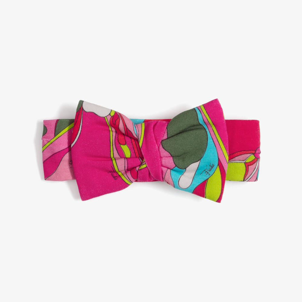 PUCCI-Baby Girls Pink Orchidee Headband with Bow | Childrensalon
